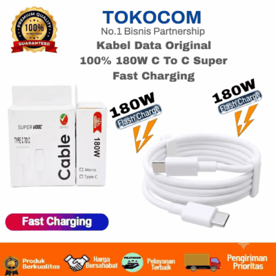 Kabel Data PD Usb C To Type C 180W Super Vooc Fast Charging 1M