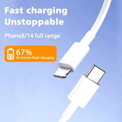 Kabel Data Lightning iPhone 20W 28W PD Fast Charging 1M