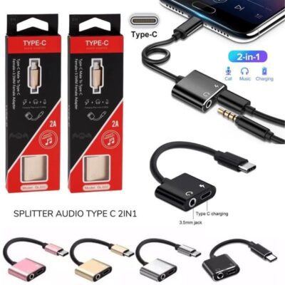 Kabel Spliter Type C 2in1 Jack 3.5mm