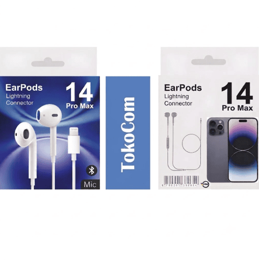 Handsfree iPhone 14 Pro Lightning Earphone Auto Pop-Up Bass Music Mic