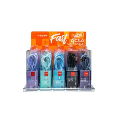 Kabel Data Veger V-160 MICRO USB fast charger QC 3.0A 100cm ORIGINAL