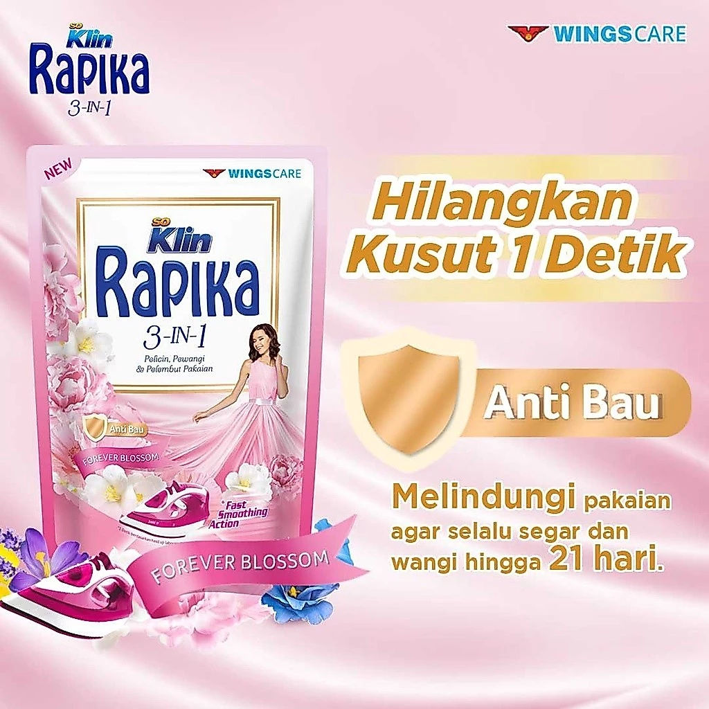 Rapika Pewangi Pakaian Merah Forever Blossom Pouch 300ml
